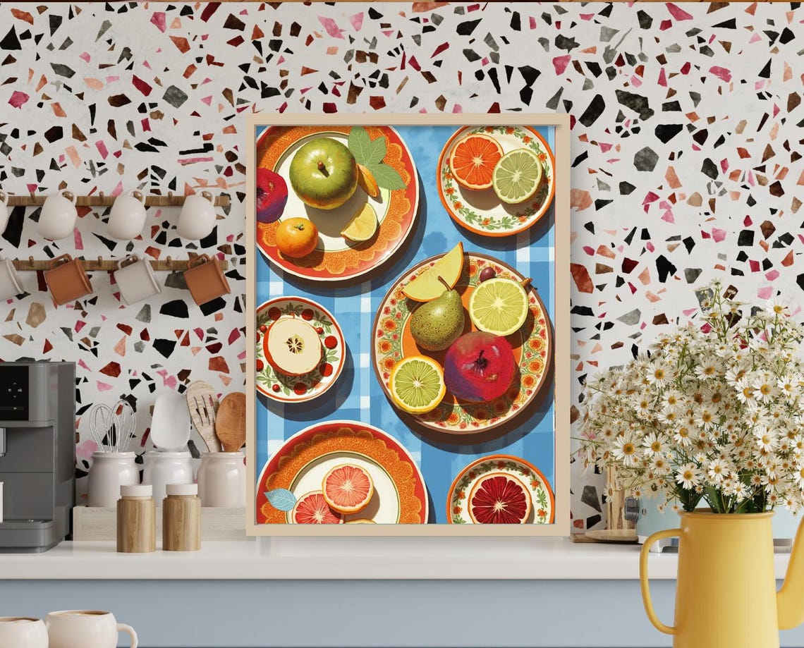 Fruit Still Life - Boho Kitchen Decor Art Print - Image 4