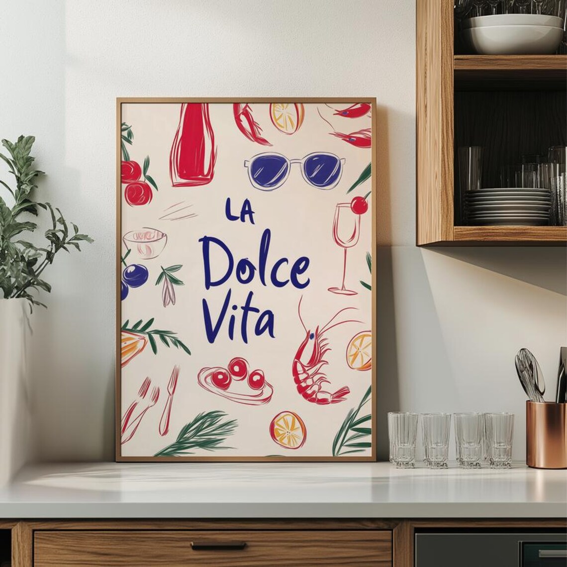 La Dolce Vita Retro Italian Quote, Kitchen Decor - Image 3