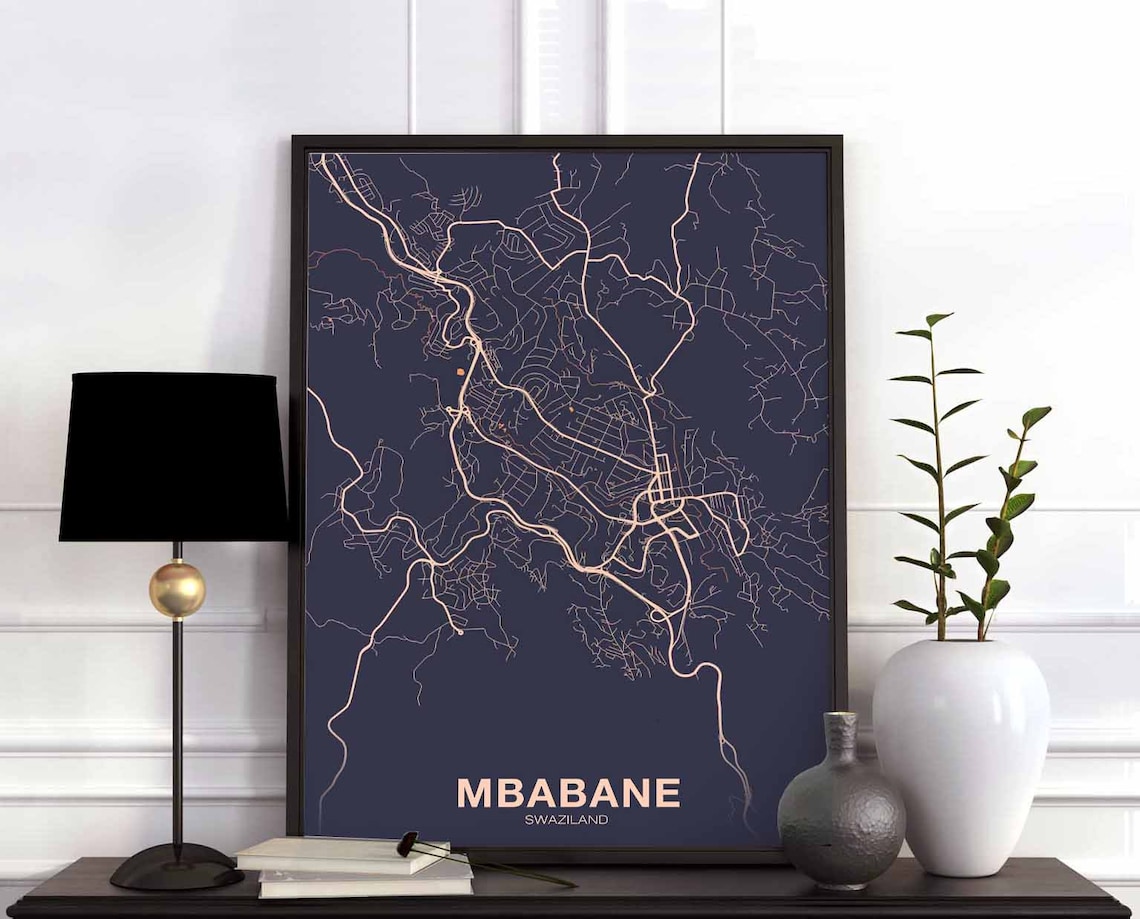 Mbabane Swaziland Poster, Modern City Art Print