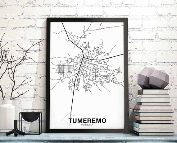 Tumeremo Venezuela Map Poster Hometown City Print Modern Home Decor Office Decoration Wall Art Dorm Bedroom Gift