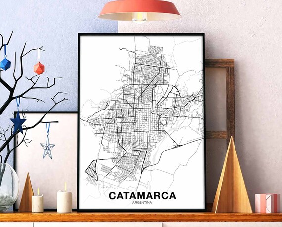 Catamarca Argentina Map Poster Black White Hometown City Print Modern Home Decor Office Decoration Wall Art Dorm Bedroom Gift