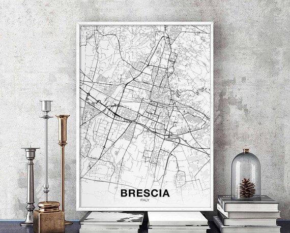 Brescia Italy Map Poster, Modern Home Decor