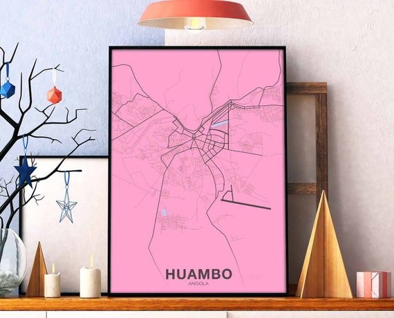 Huambo Angola Poster Color Hometown City Print Modern Home Decor Office Decoration Wall Art Dorm Bedroom Gift