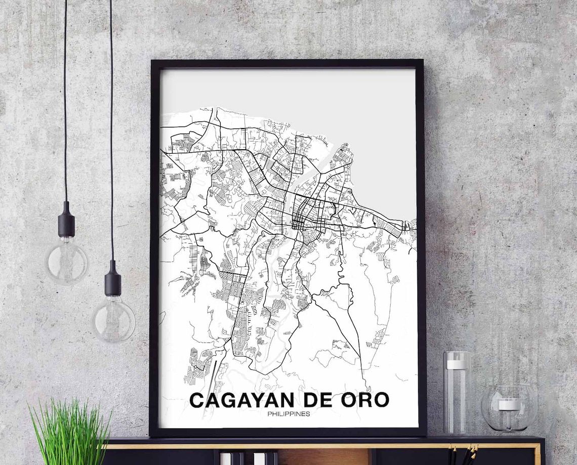 Cagayan De Oro, Philippines Map Poster, Modern Decor