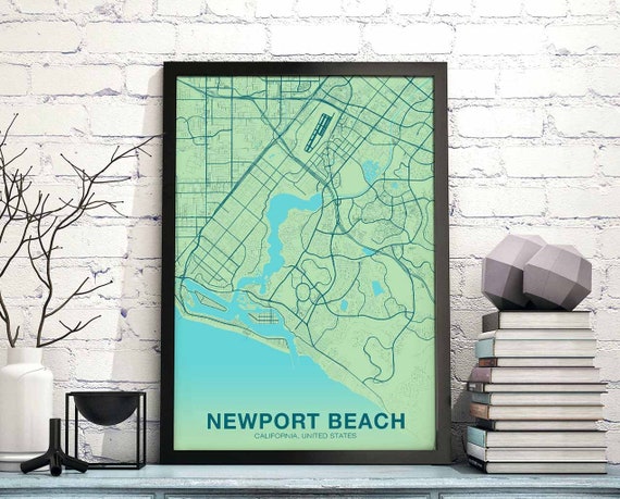 Newport Beach Ca Usa Poster Color Hometown City Print Modern Home Decor Office Decoration Wall Art Dorm Bedroom Gift