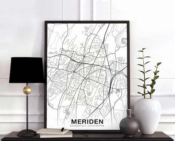 Meriden Connecticut CT USA Map Poster