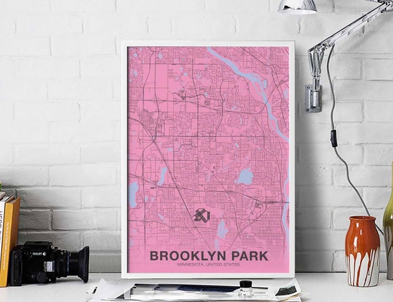 Brooklyn Park Minnesota Mn Usa Poster Color Hometown City Print Modern Home Decor Office Decoration Wall Art Dorm Bedroom Gift