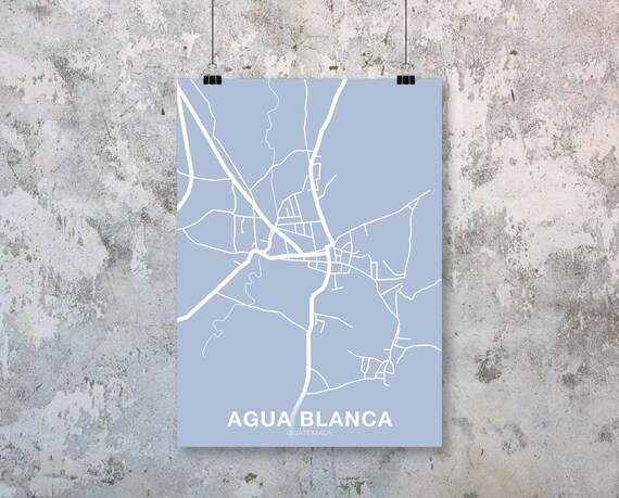 Custom Agua Blanca Guatemala Map Poster Black White Hometown City Print Modern Home Decor Office Decoration Wall Art Dorm Bedroom Gift
