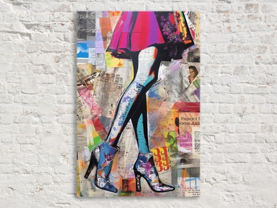 Womans Legs Pop Art Warhol Style Fashion Decor Collage Wall Art Print Available In Extra Large Sizes