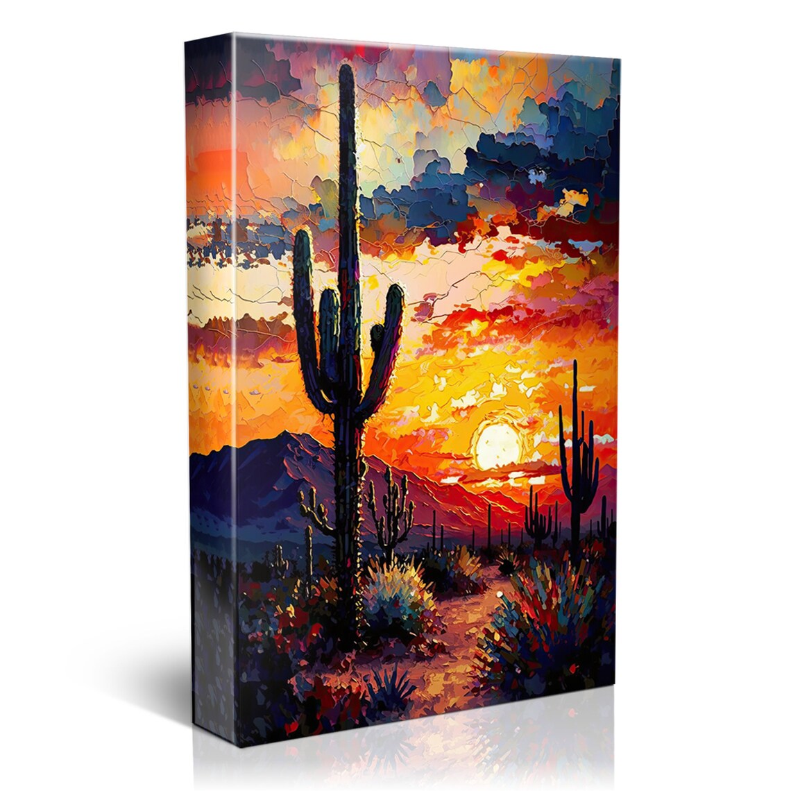Sunset Saguaro Cactus, Arizona Southwestern Art Print - Image 4