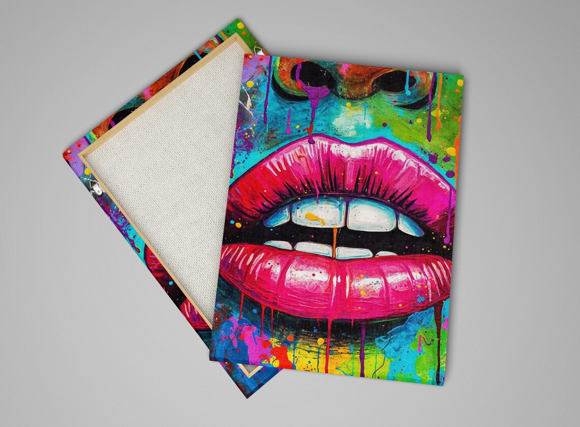 Luscious Lips Abstract Art Print, Women's Allure - Image 4