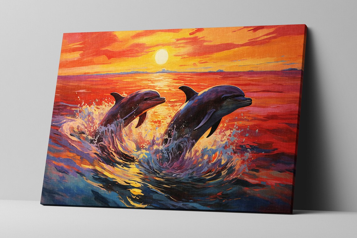 Playful Aquatic Partners, Dolphins Jumping From Ocean - Image 5
