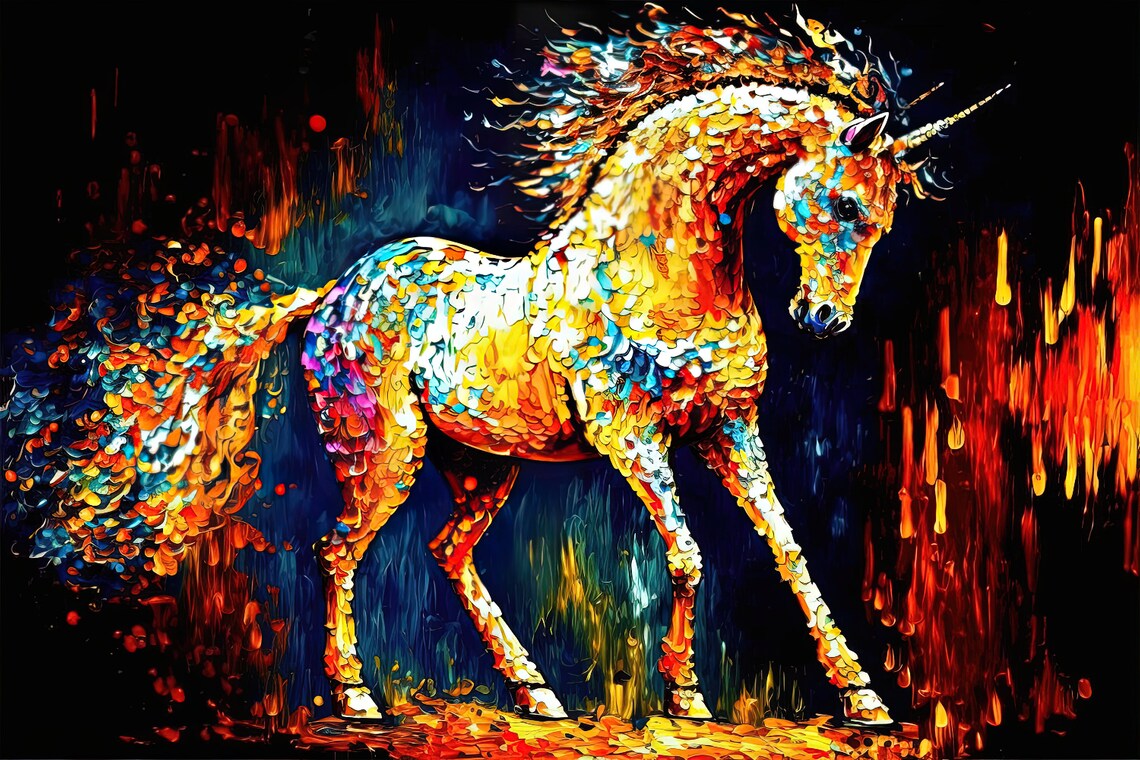Unicorn Painting Print, Colorful Nursery Room Wall Art Print - Image 5