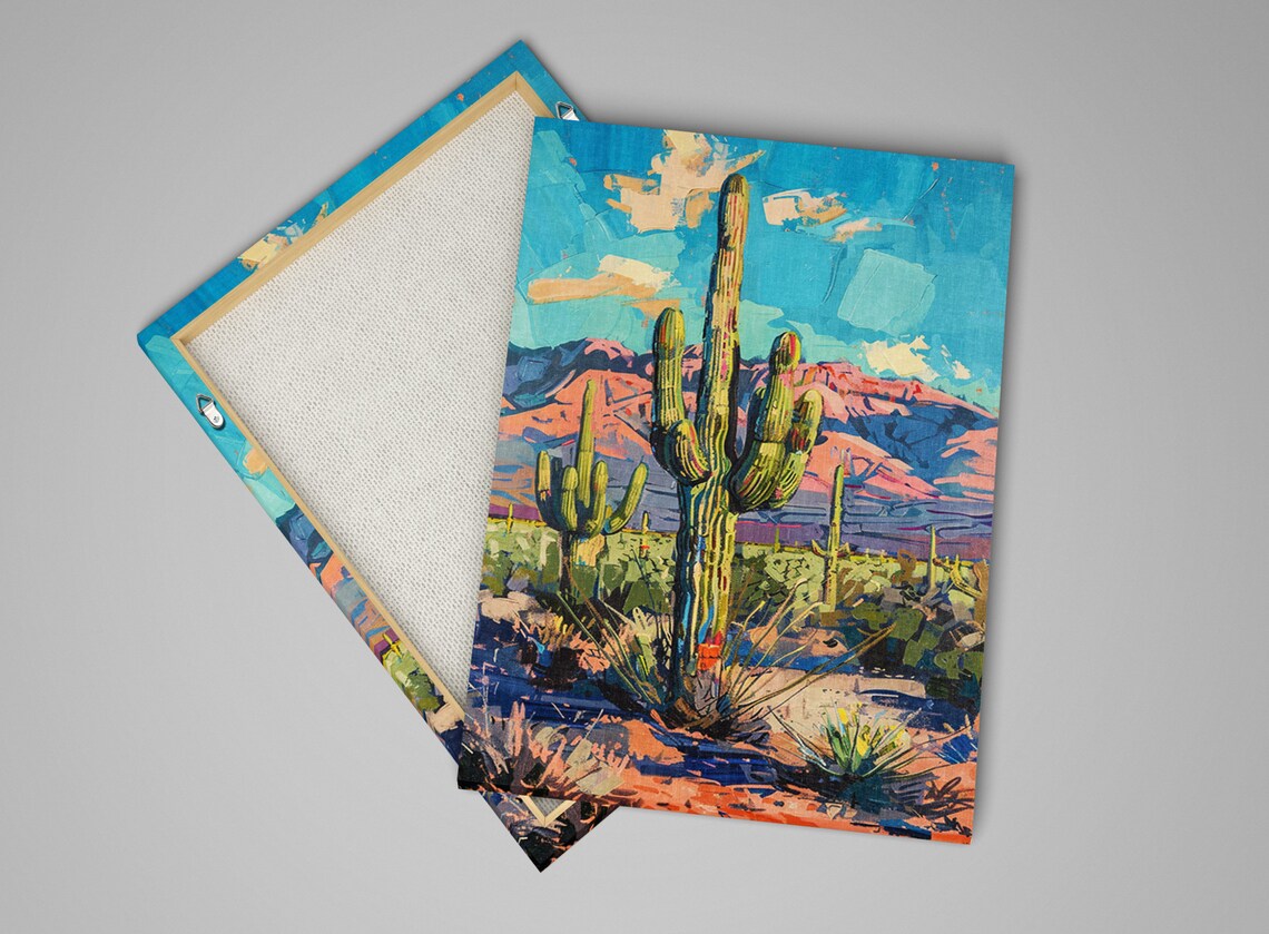 Saguaro Cactus Wall Painting, Giclee Art Print - Image 4