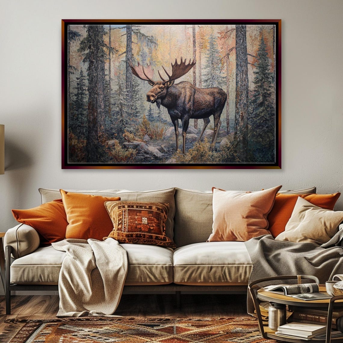 Majestic Moose Standing Forest Golden Light Wildlife Art Print - Image 4
