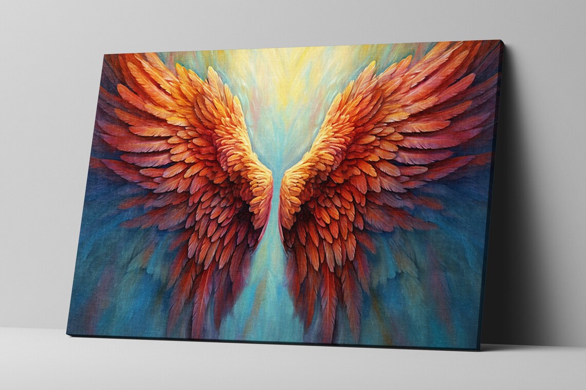 Angel Wings Serene Art Print, Abstract Modern - Image 4