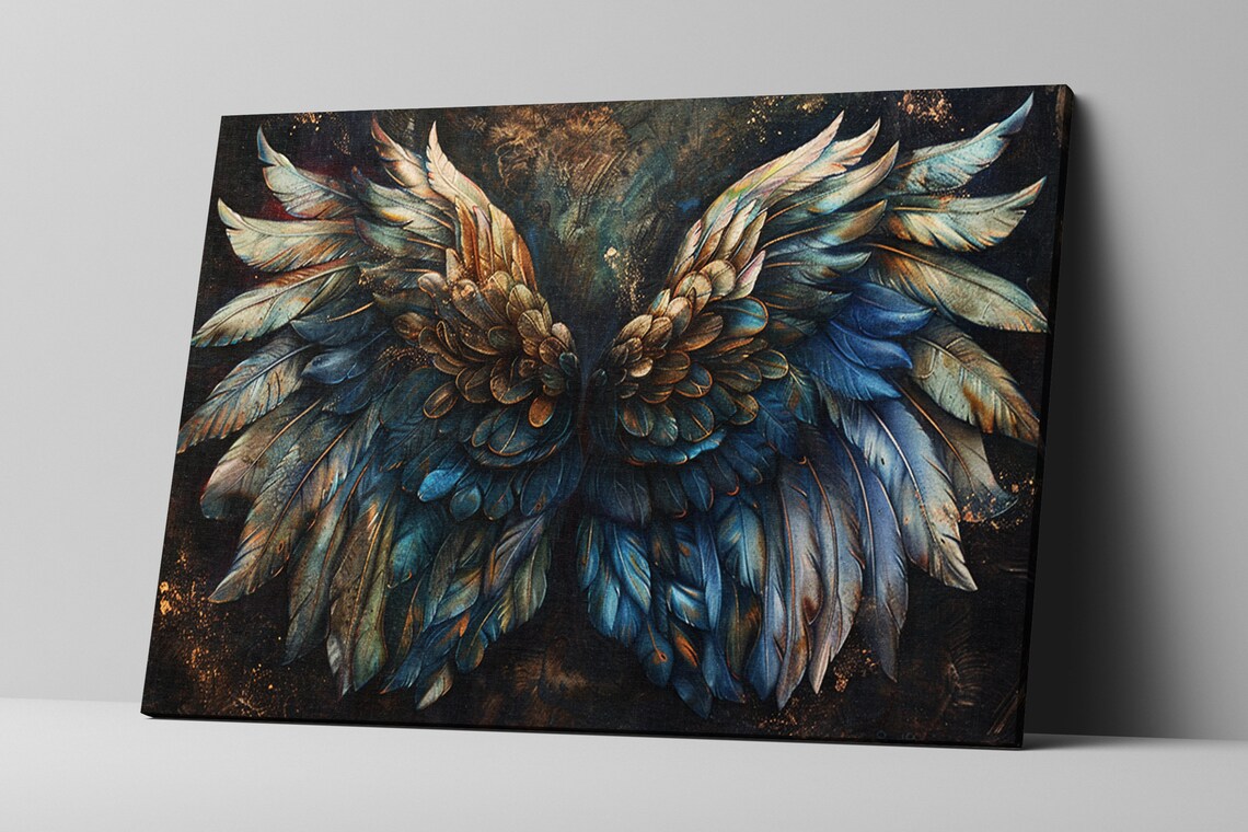Luxurious Ornate Feathered Angel Wings Art Print - Image 5