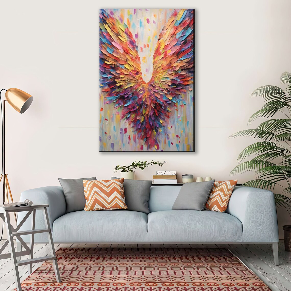 Angel Wings Celestial Art Print, Abstract Modern - Image 3
