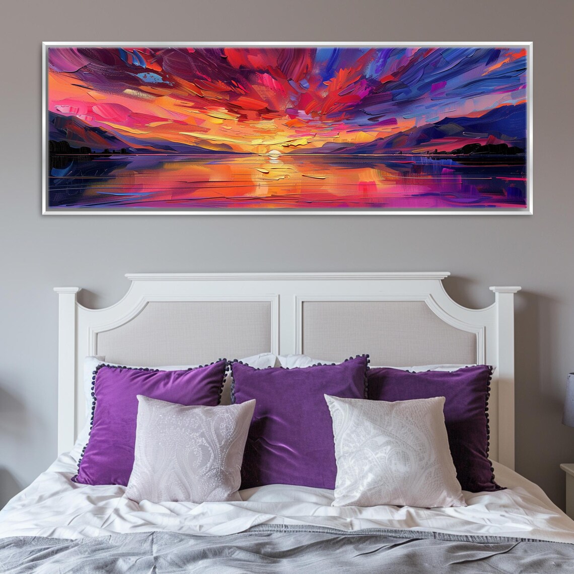 Panoramic Ocean Sunset, Pink Purple Wall Art Print - Image 4