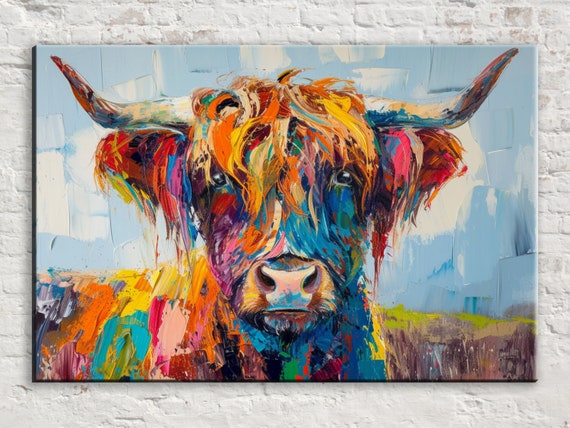 Highland Cow Majesty, Rustic Farmhouse Art Print