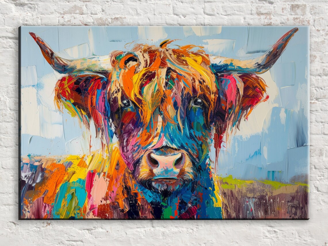 Highland Cow Majesty, Rustic Farmhouse Art Print