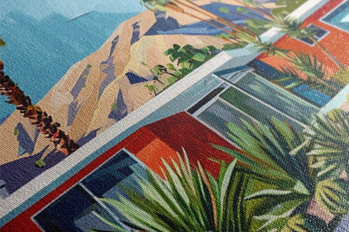 Palm Springs Mid Century Ranch House Agave Garden Mountain View Poster - Image 2