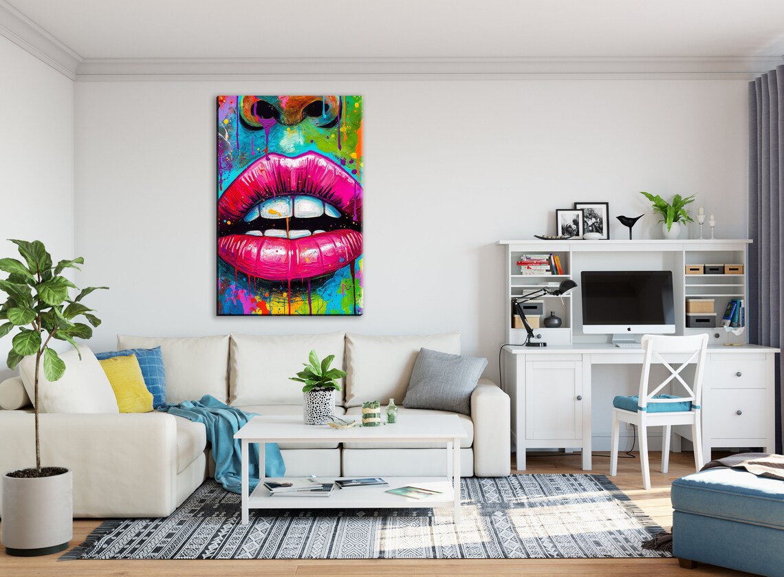 Luscious Lips Abstract Art Print, Women's Allure - Image 2