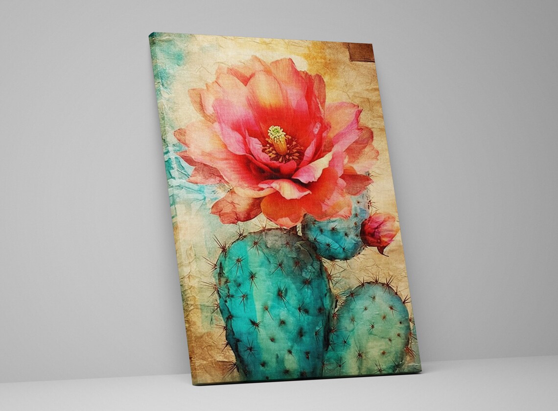 Rustic Pueblo Charm Mexican Desert Flower Art Print - Image 5