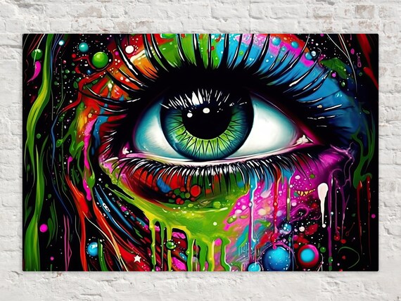 Psychedelic Eye Dripping DMT LSD Giclee Art Print