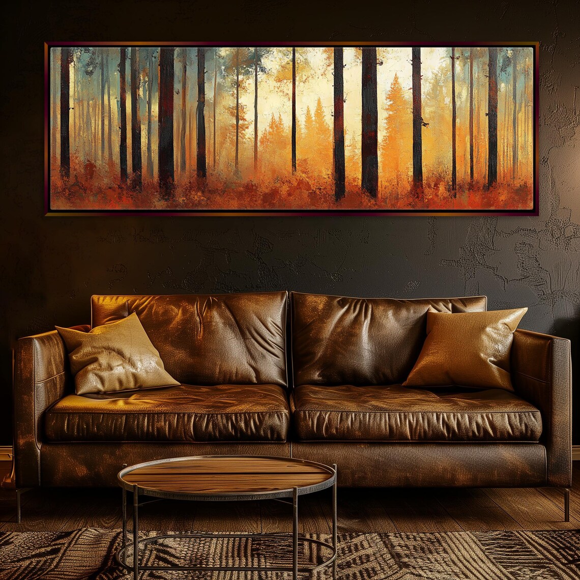 Panoramic Autumn Forest Landscape Wall Art Print - Image 4