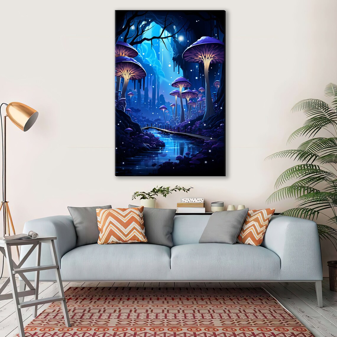 Into The Unknown Mystical Mushroom Forest, Art Print - Image 3