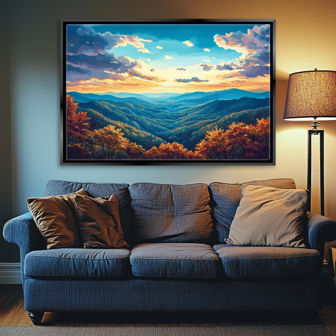 Scenic Blue Ridge Mountain Landscape Print Framed Or Unframed Gallery Wrapped Gicle Ready To Hang Extra Large Wall Art - Image 3