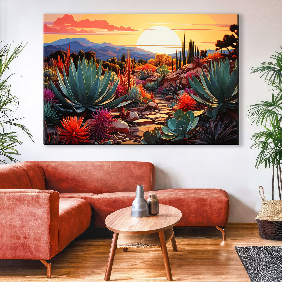 Agave Desert Scene Art Print, Nature Landscape - Image 2