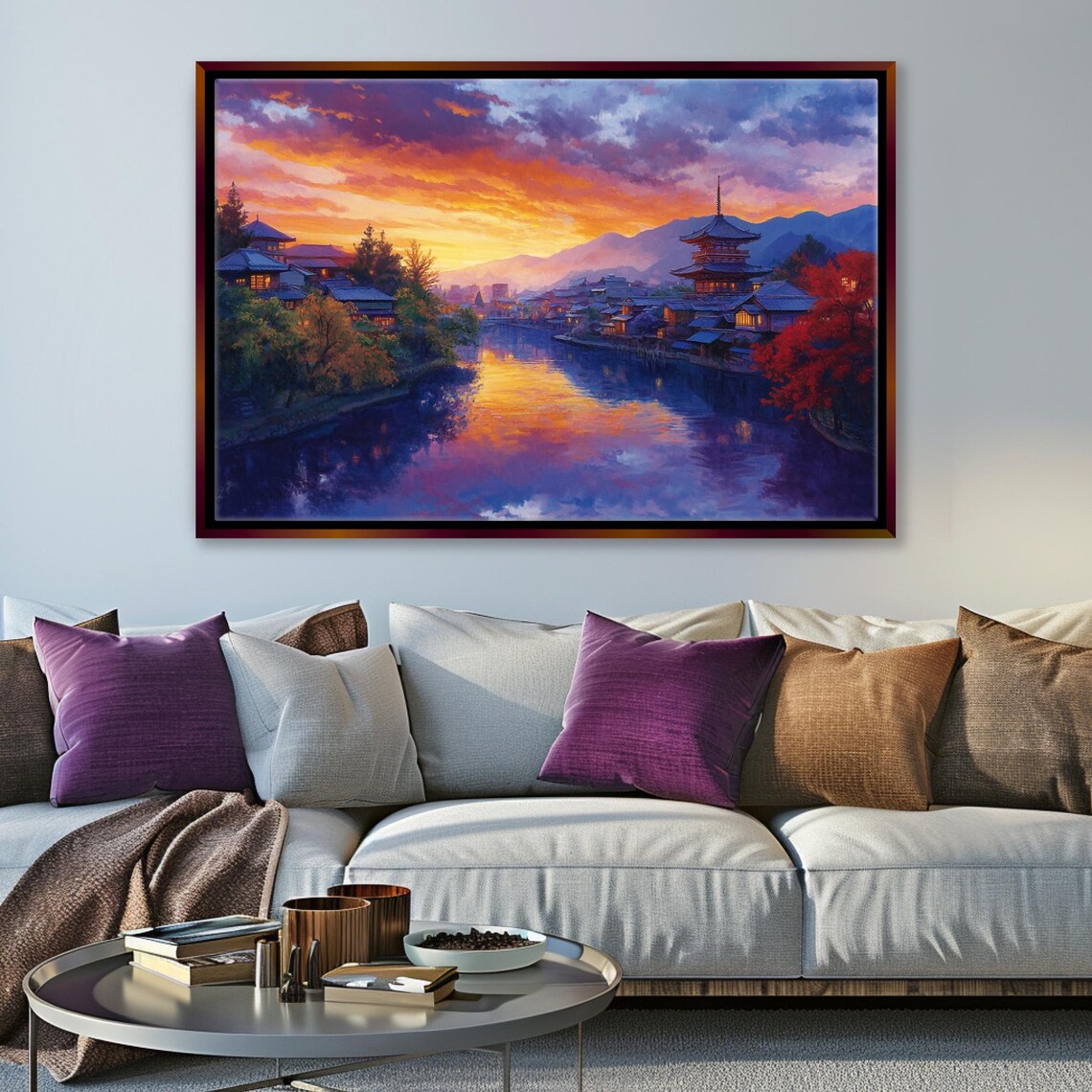 Kyoto Temple at Dawn Poster, Zen Travel Art Print