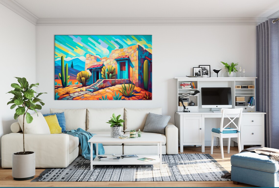 Spanish Adobe Home, Spanish Colonial Art Print - Image 3