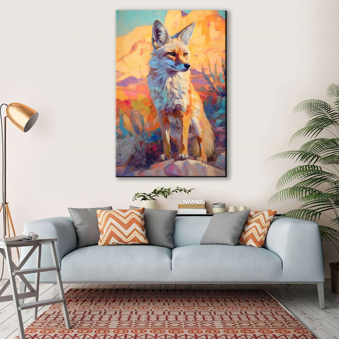 Desert Fox Portrait, Southwest Animal Art Print - Image 2
