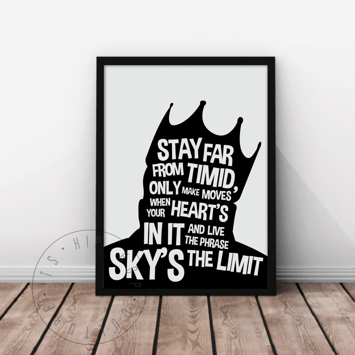 Sky's The Limit Biggie Smalls Crown Silhouette Motivational Poster - Image 2