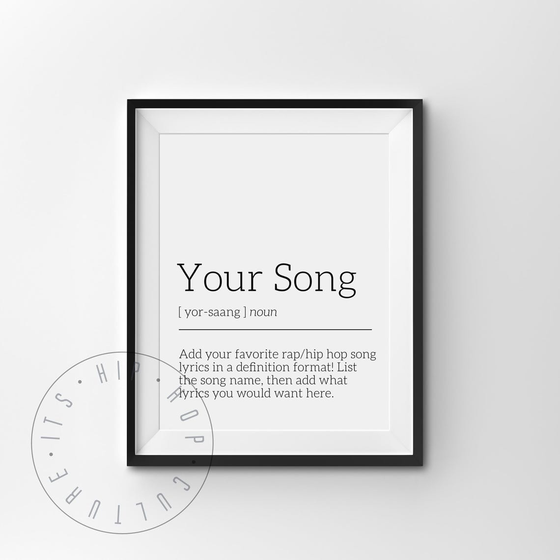 Custom Lyrics Poster Custom Hip Hop Lyrics Print Custom Rap Lyrics Poster Custom Definition Personalized Quote Personalized Lyric Print - Image 5
