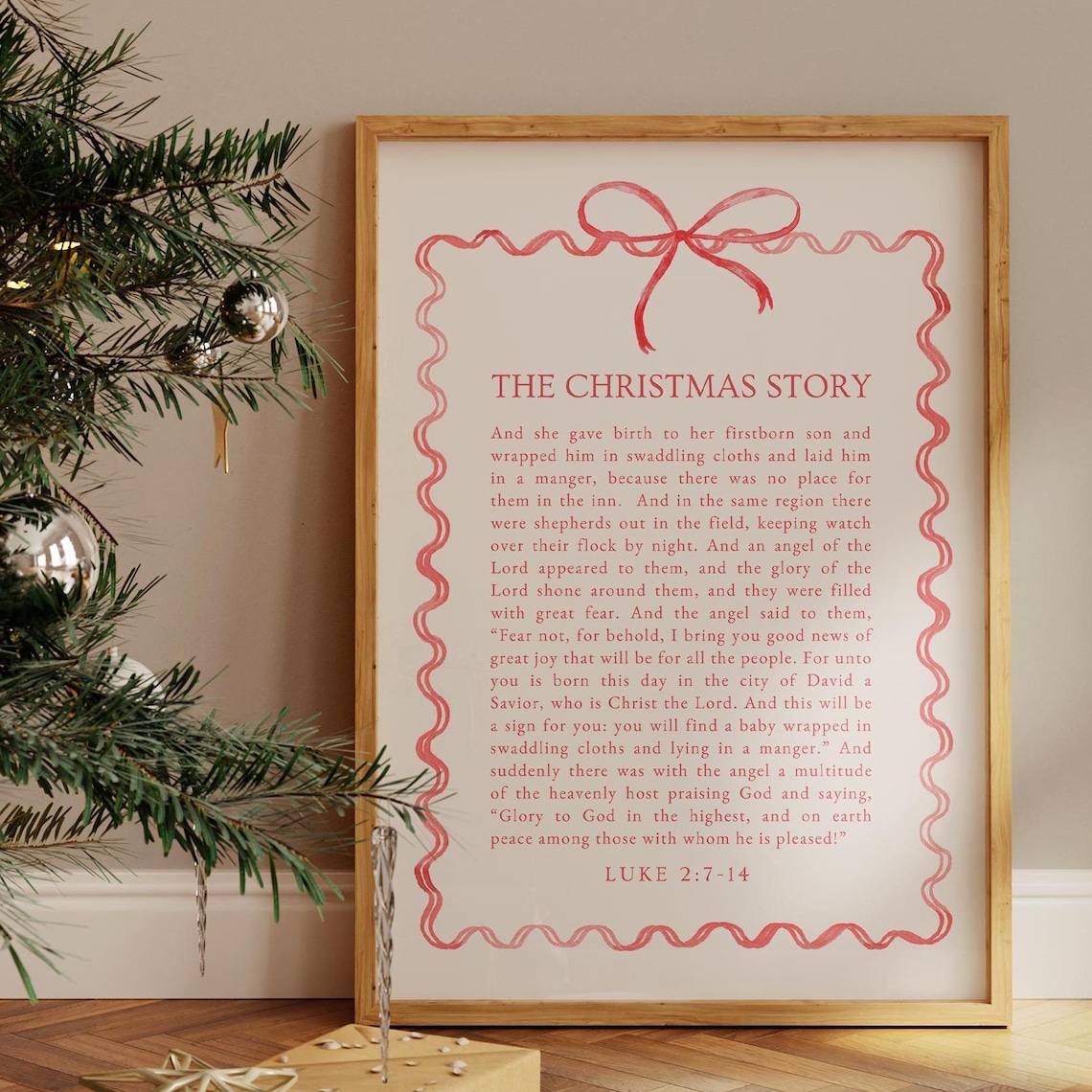 Jesus's Birth Story Christmas Poster, Modern Nativity