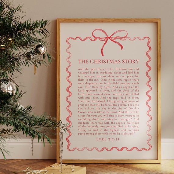 Jesus's Birth Story Christmas Poster, Modern Nativity