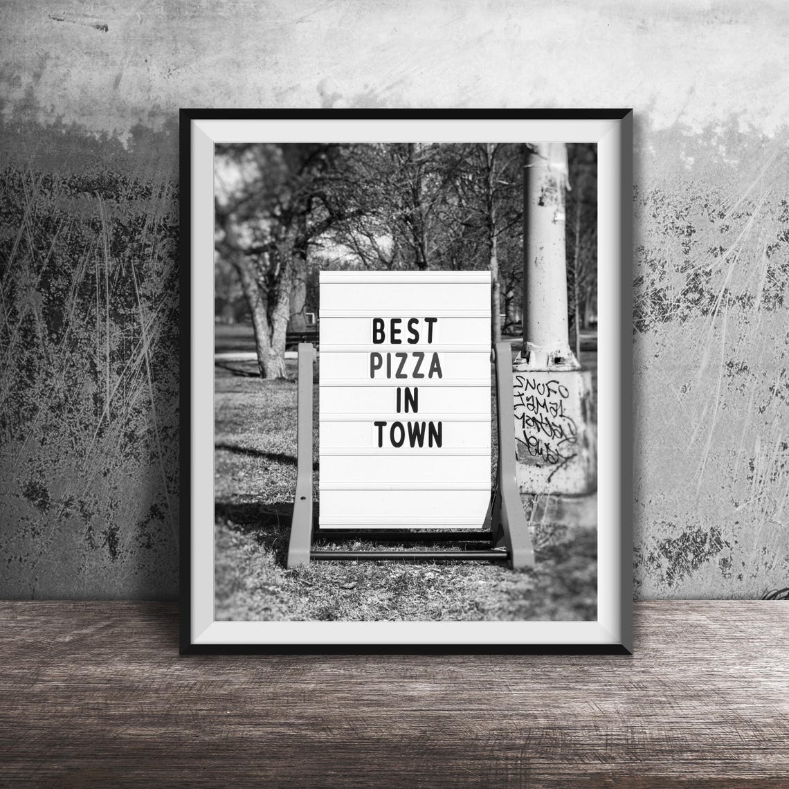 Best Pizza In Town Orange A-Frame Sidewalk Letter Board Poster - Image 2