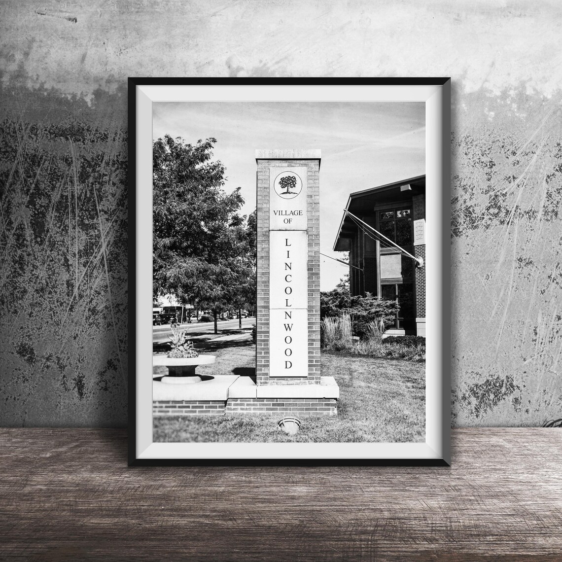 Village of Lincolnwood Illinois Monument Sign Photography Poster - Image 2