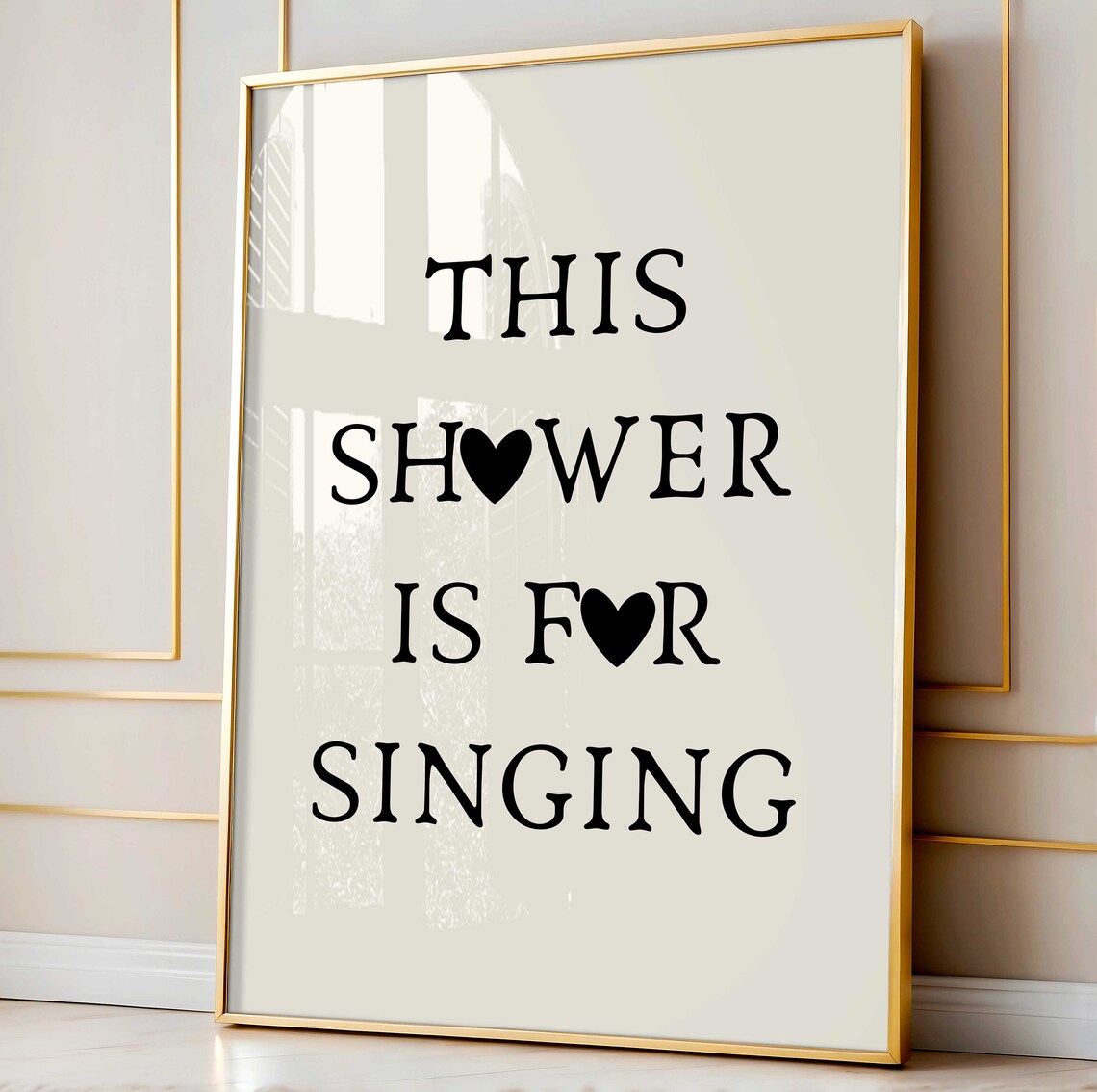 Shower Is For Singing Minimalist Heart Poster Print - Image 2