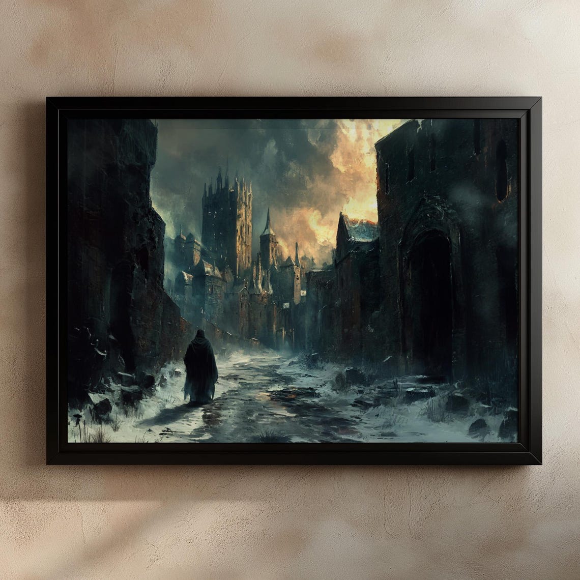 Mysterious City Painting Dark Fantasy Castle Ruined City Painting Fantasy City Art Medieval Ruins Art Dark Fantasy Architecture Art - Image 4