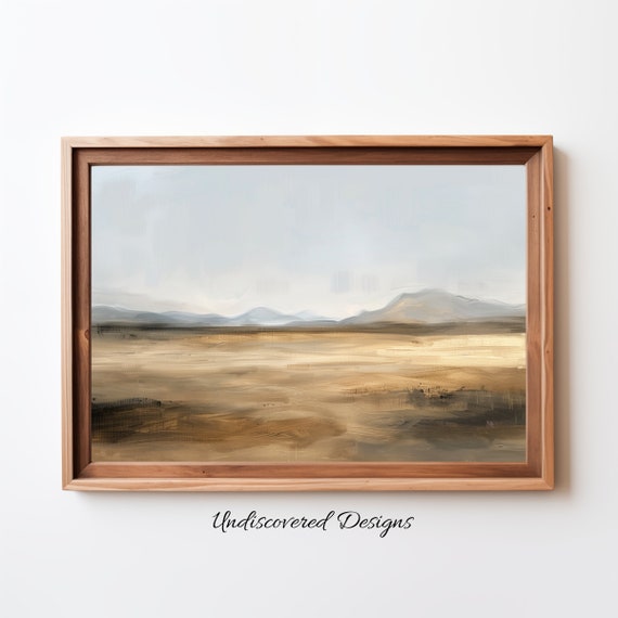 Vintage Desert Oil Painting Art Print