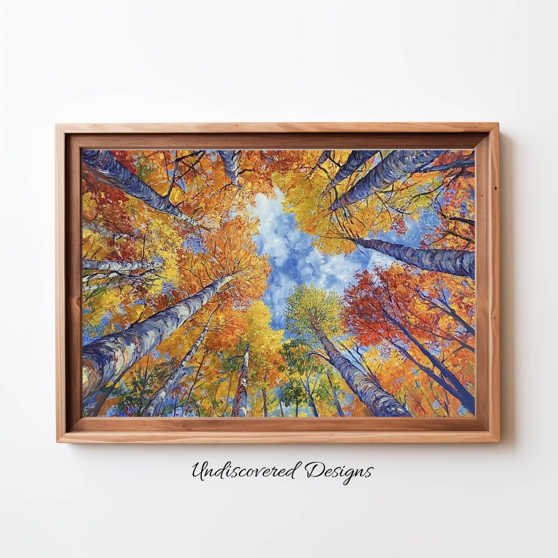 Autumn Forest Canopy Viewed from Below Fall Birch Trees Poster