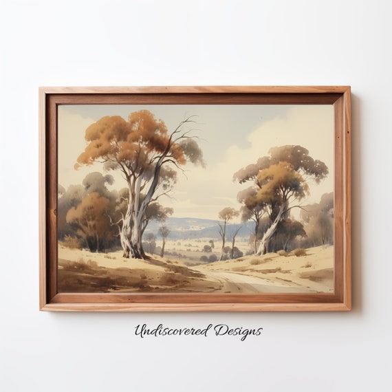 Grassland Trees Landscape Art Print Kitchen Wall Decor