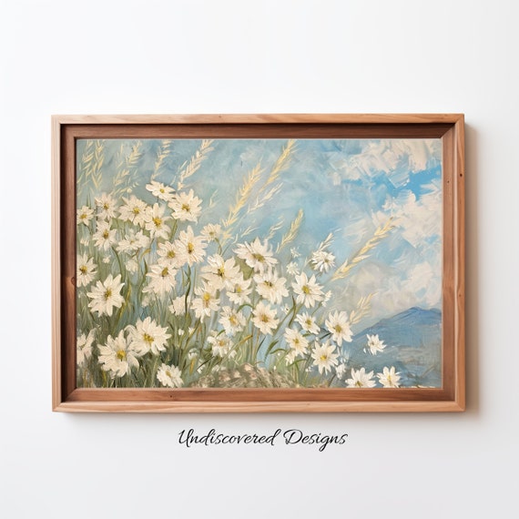 Edelweiss Oil Painting Vintage Botanical Art Print
