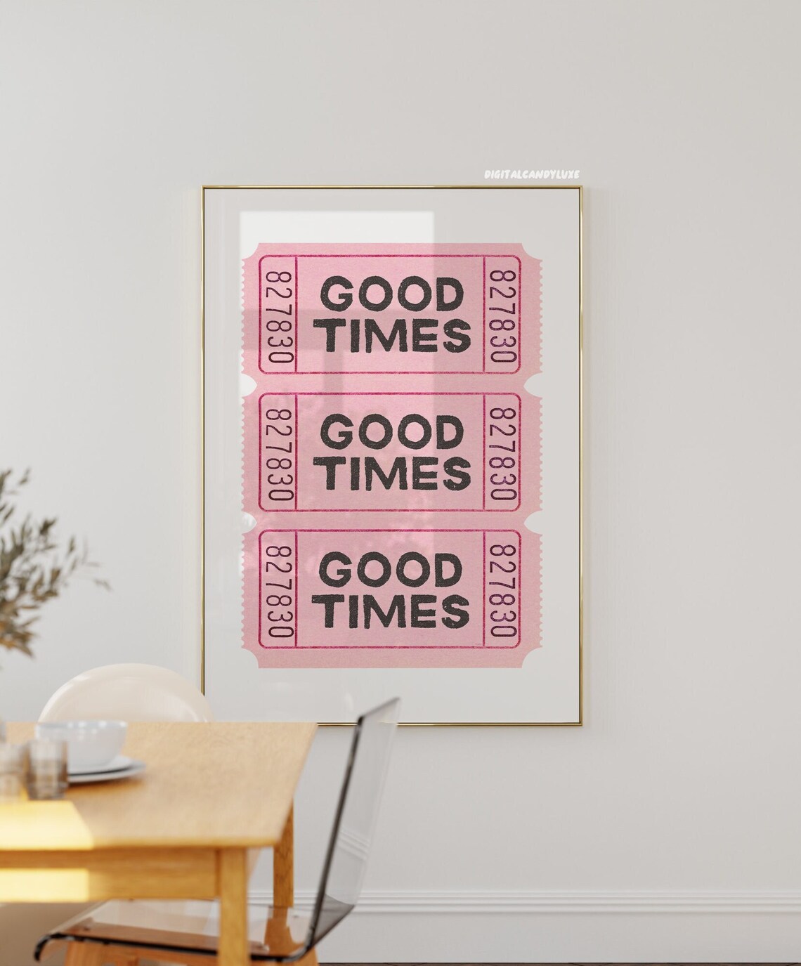 Good Times Ticket Retro Bedroom Poster Print