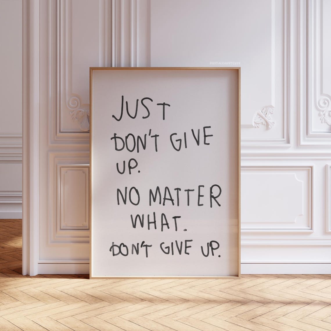 Just Don't Give Up Handwritten Motivational Quote Wall Poster - Image 2